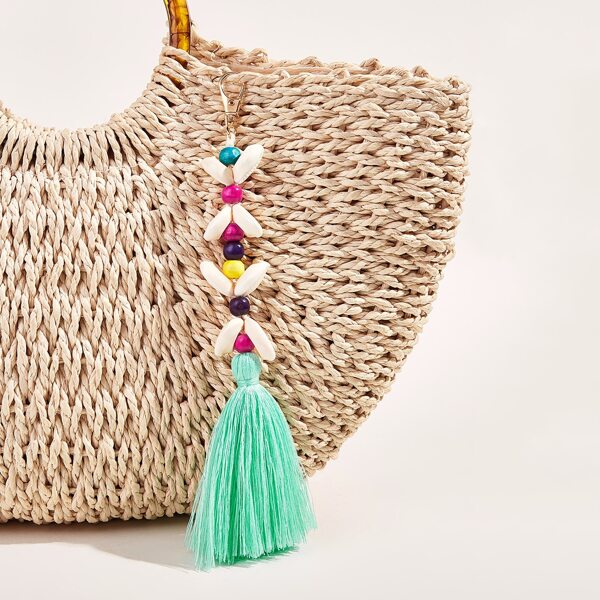 

Beaded Tassel Decor Bag Charm, Multicolor