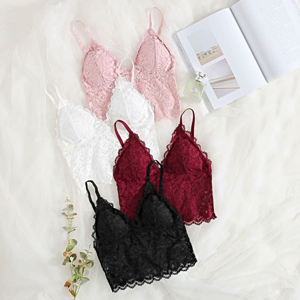 

4pack Floral Lace Bras Set, Multicolor