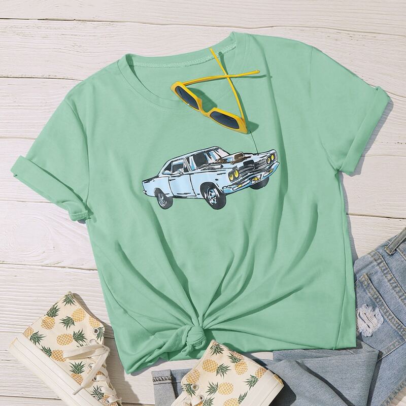 

Car Graphic Green Tee