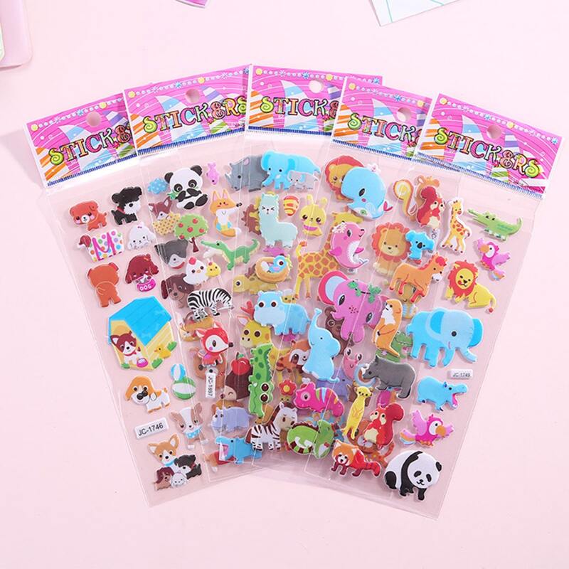 

5sheets Cartoon Animal Pattern Sticker, Multicolor