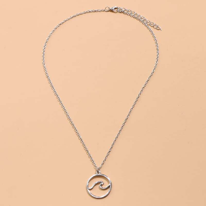 

Round Charm Necklace, Silver