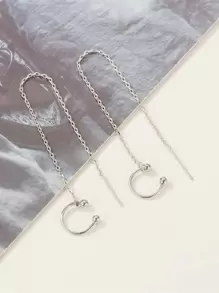 銀色派對耳環 - 銀色 - 查看 1