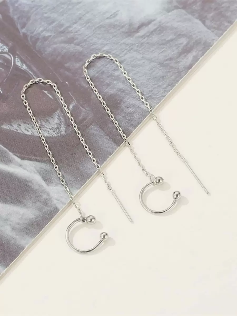 銀色派對耳環 - 銀色 - 查看 1