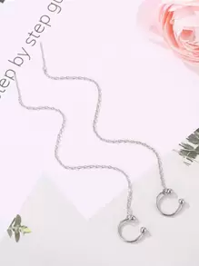 銀色派對耳環 - 銀色 - 查看 2