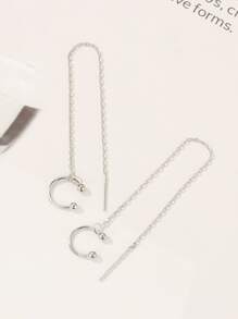 銀色派對耳環 - 銀色 - 查看 4