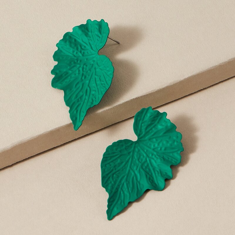 

1pair Leaf Earrings, Green