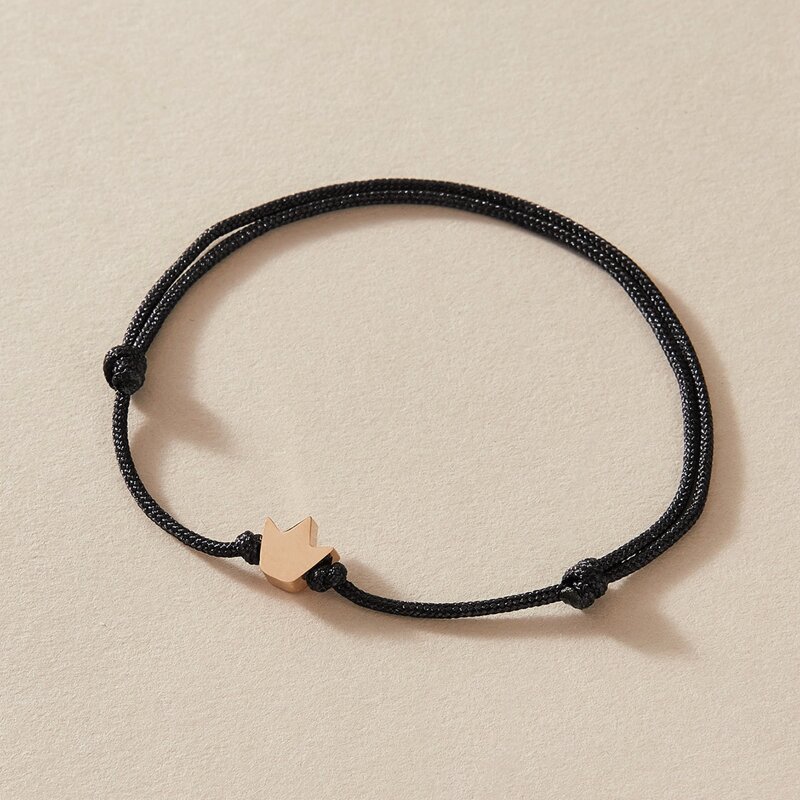 

1pc Crown Code Bracelet, Black