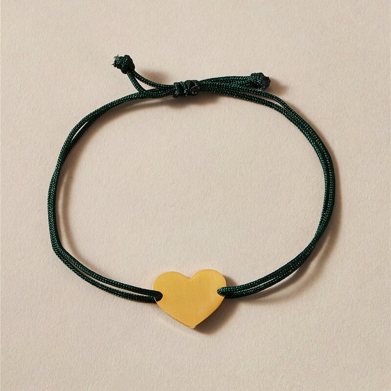 

1pc Heart Code Bracelet, Gold