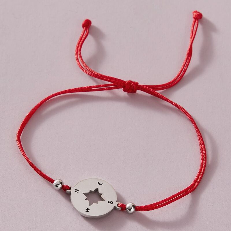 

1pc Compass Code Bracelet, Red