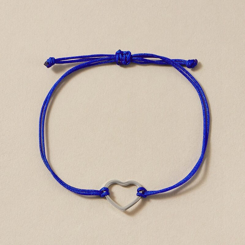 

1pc Heart Code Bracelet, Blue