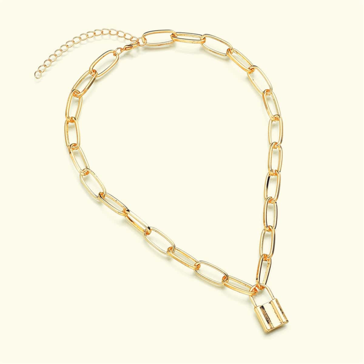 

1pc Guys Lock Chain Necklace, Gold