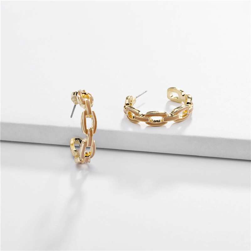 

1pair Cut Out Hoop Earrings, Gold