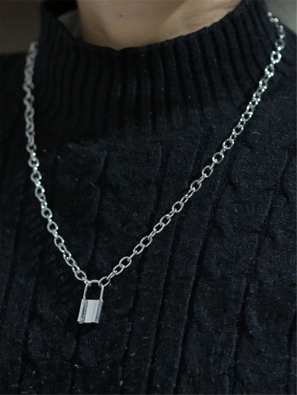 1pc Men Lock Chain Necklace SHEIN USA