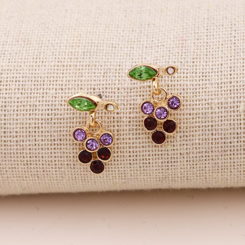 

Grape Design Drop Earrings, Multicolor