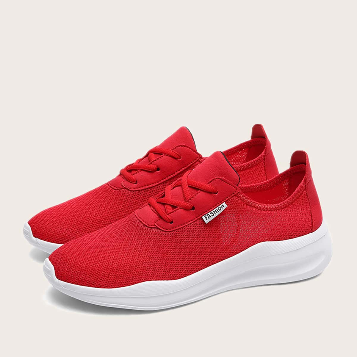 

Guys Lace-up Front Wide Fit Sneakers, Red