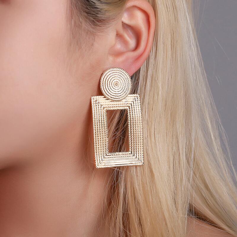 

Geometric Charm Drop Earrings, Gold