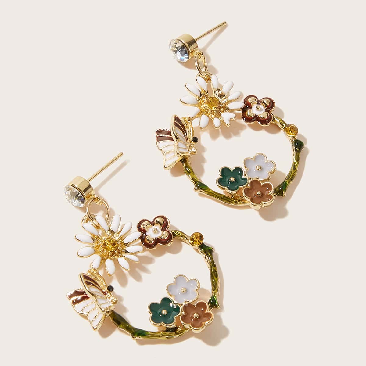 

Butterfly & Floral Decor Drop Earrings, Multicolor