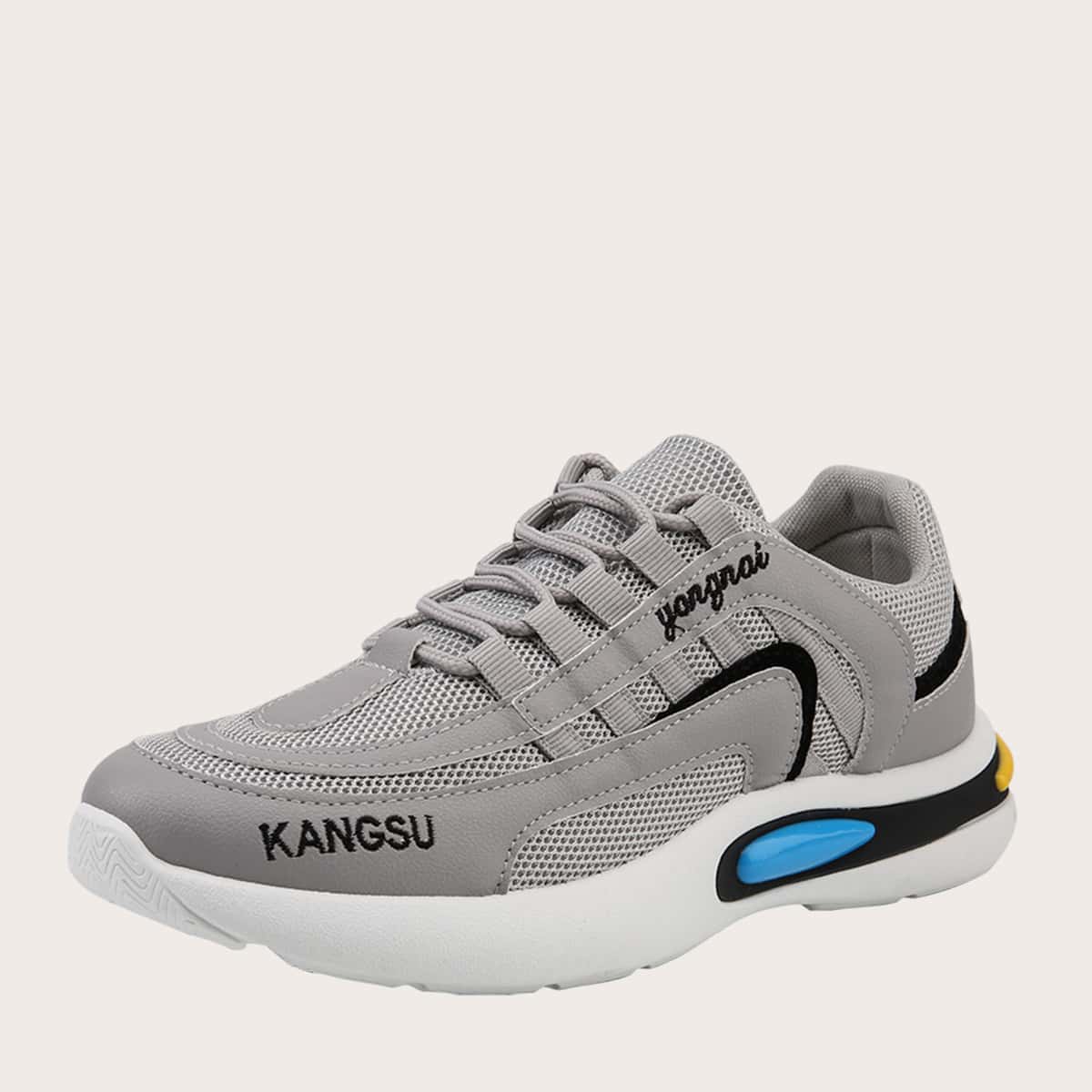 

Guys Lace-up Front Letter Graphic Sneakers, Grey
