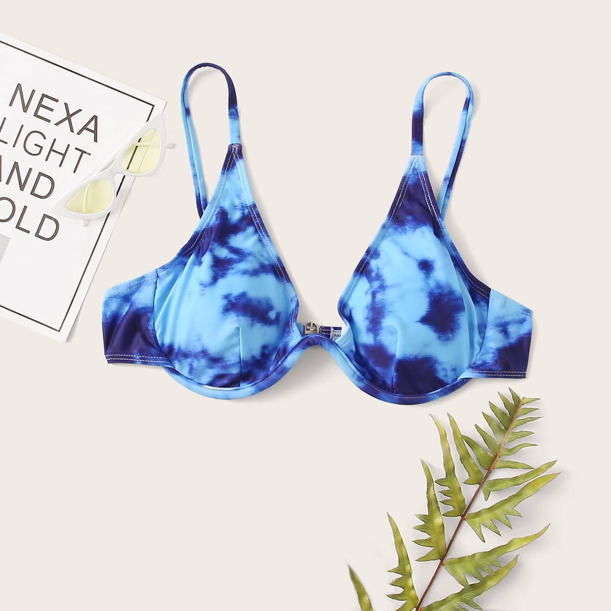 

Tie Dye Underwire Bikini Top, Blue