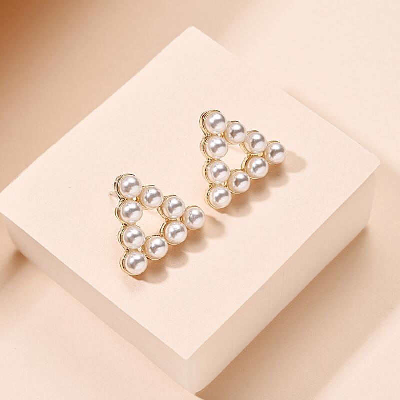 

1pair Faux Pearl Earrings, White