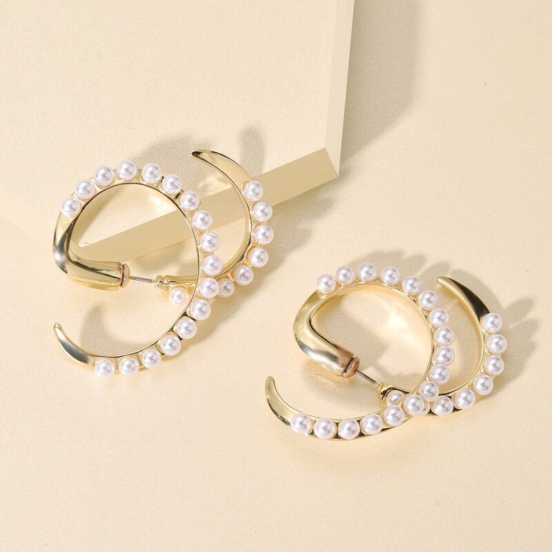 

Faux Pearl Earrings, White