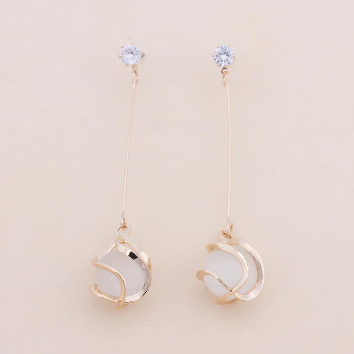 

Stone Charm Drop Earrings, Gold
