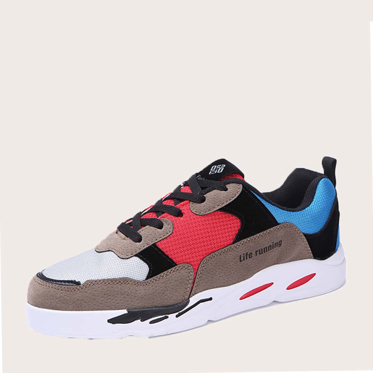 

Guys Lace-up Front Colorblock Sneakers, Multicolor