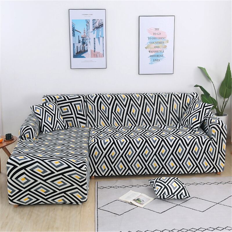 

Geometric Print Sofa Cover Without Cushion Cover, Multicolor