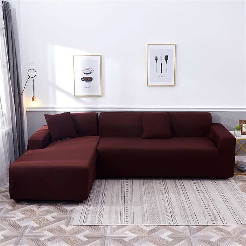 

Solid Sofa Cover Without Cushion Cover, Burgundy