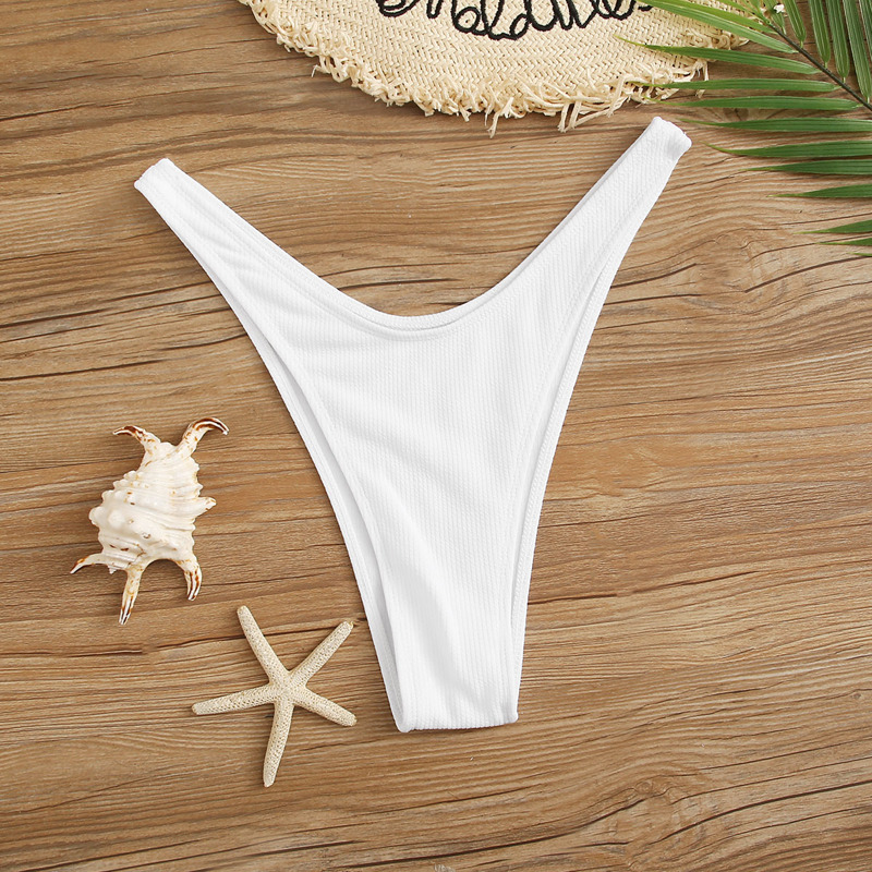 

Rib High Cut Bikini Panty, White