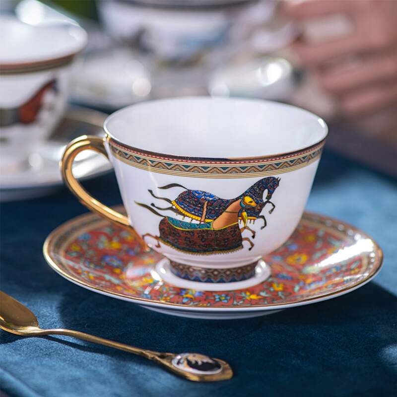 

1pc Tribal Tea Cup & 1pc Saucer, Multicolor