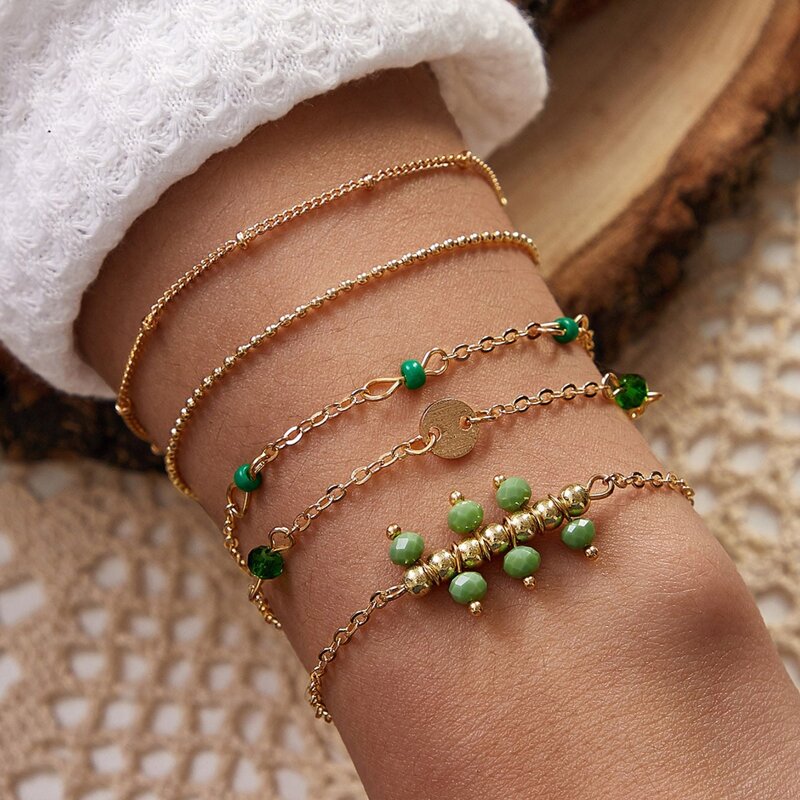 

Bead Chain Bracelet, Gold