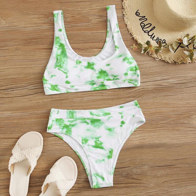 

Tie Dye Bikini Swimsuit, Green