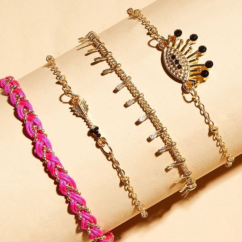 

Tassel Charm Anklet, Multicolor