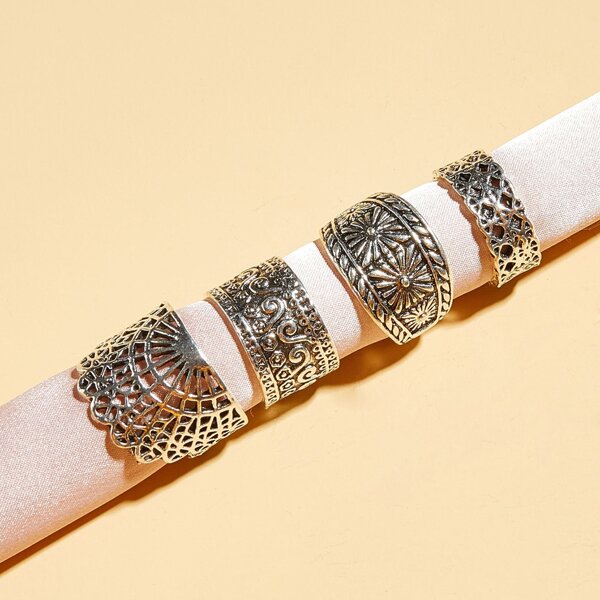 

Tribal Hollow Out Ring, Silver