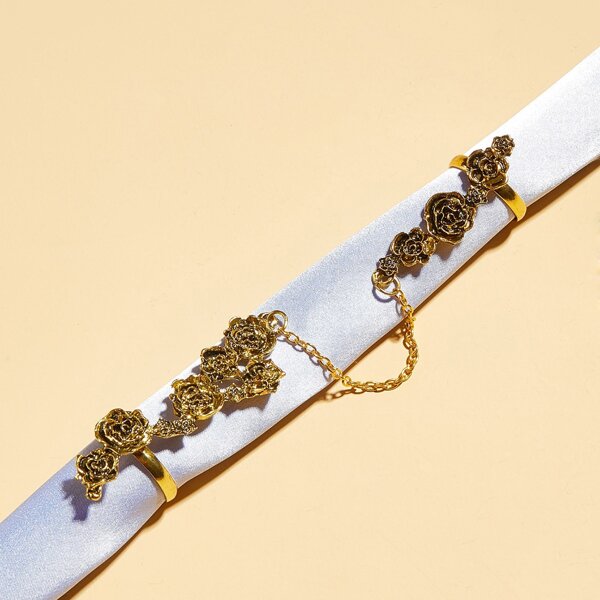 

Flower Chain Ring, Gold