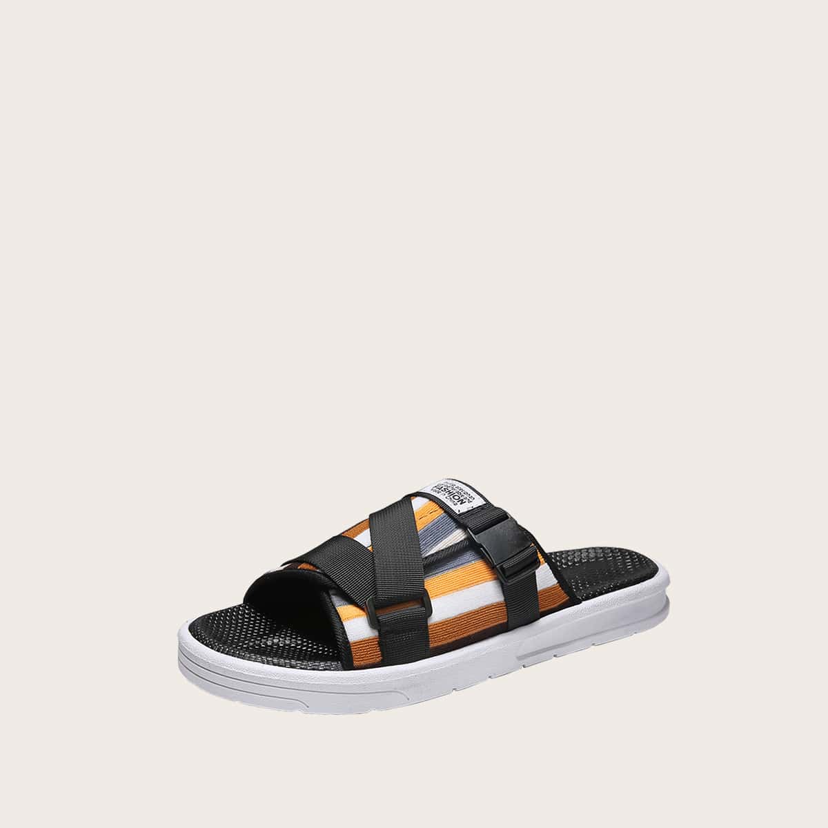

Guys Colorblock Striped Graphic Sliders, Multicolor