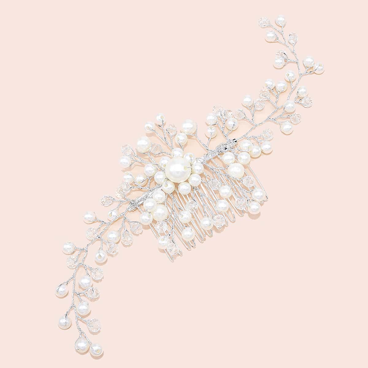 

Faux Pearl Decor Hair Accessory, Silver