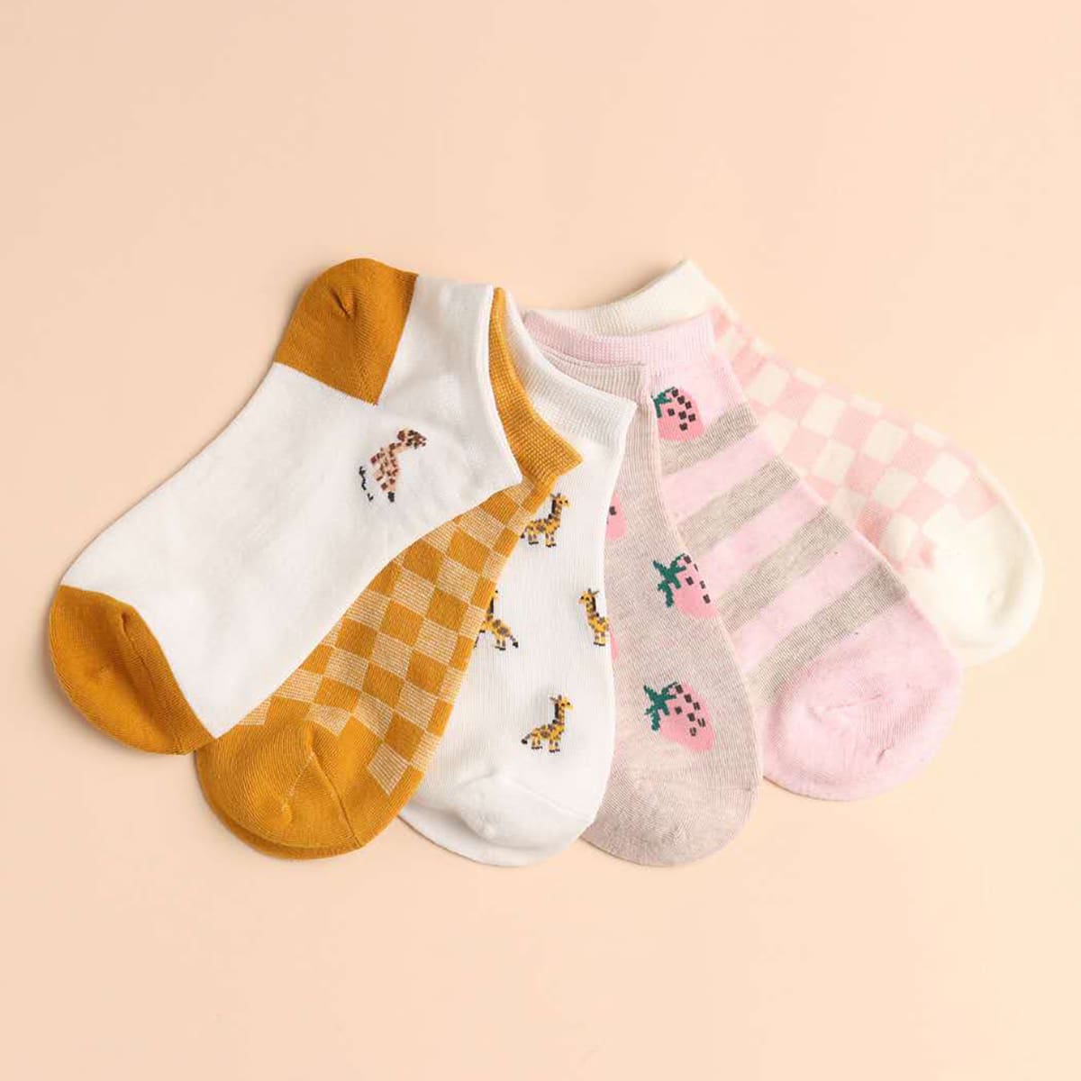 

Striped Pattern Ankle Socks, Multicolor