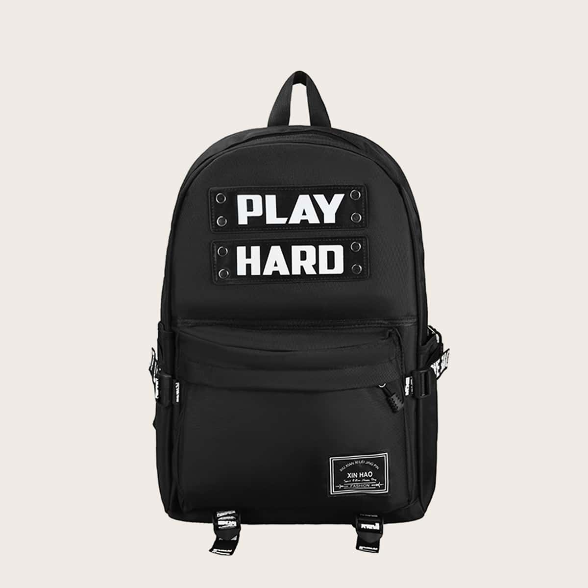 

Guys Letter Backpack, Black