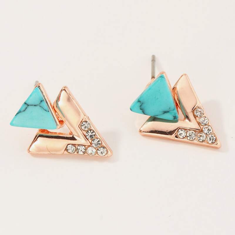 

Geometric Decor Earrings, Gold