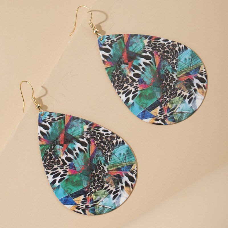 

Color Block Water Drop Earrings, Multicolor