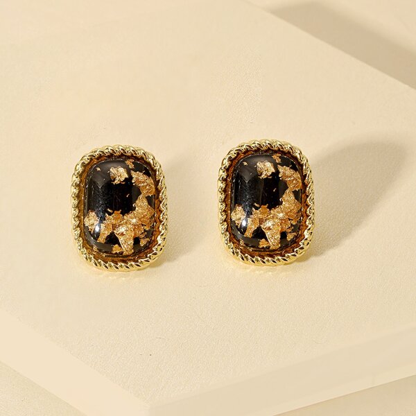 

Gold Foil Earrings, Black