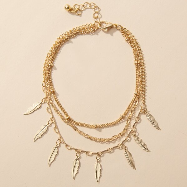 

Tassel Charm Anklet, Gold