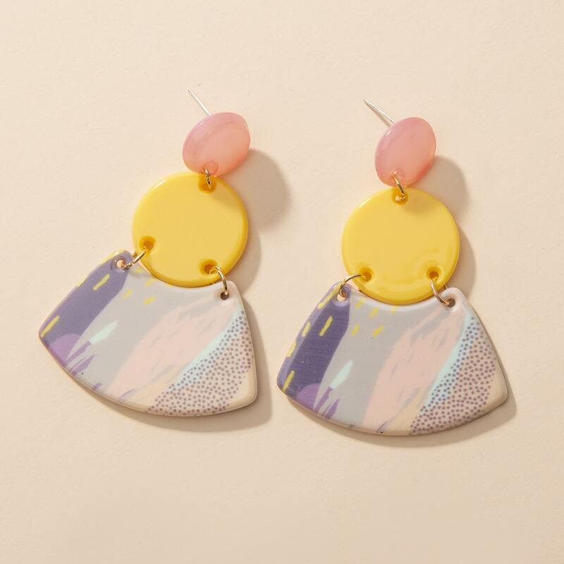 

Color Block Earrings, Colorful