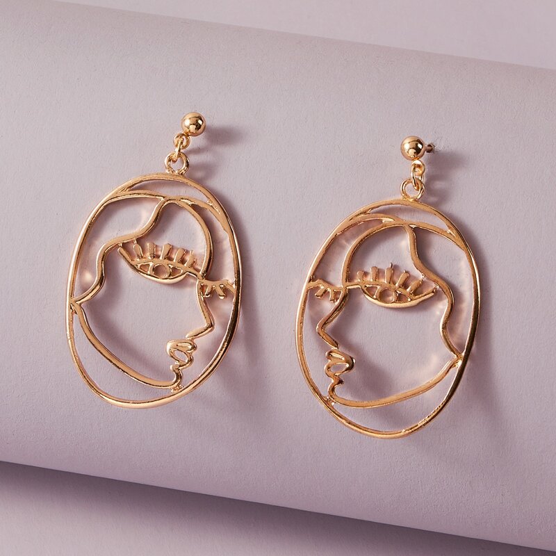 

Figure Charm Drop Earrings, Gold