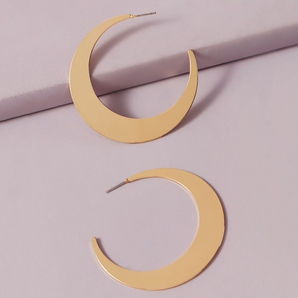 

Moon Design Cuff Earrings, Gold