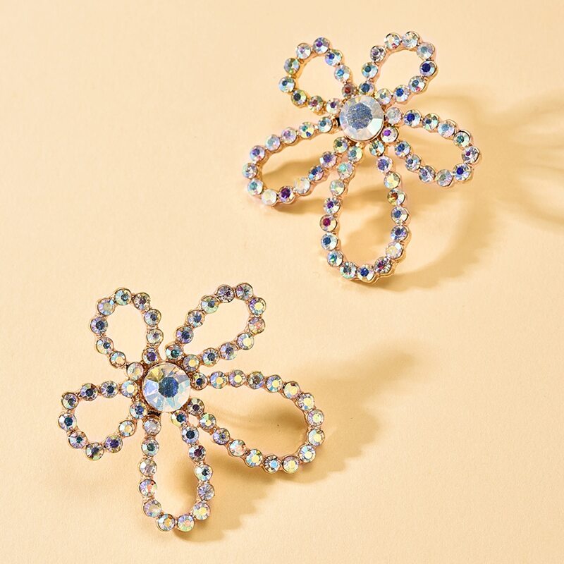 

Rhinestone Engraved Stud Earrings, Colorful