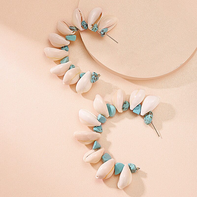 

Shell Hoop Earrings, Colorful