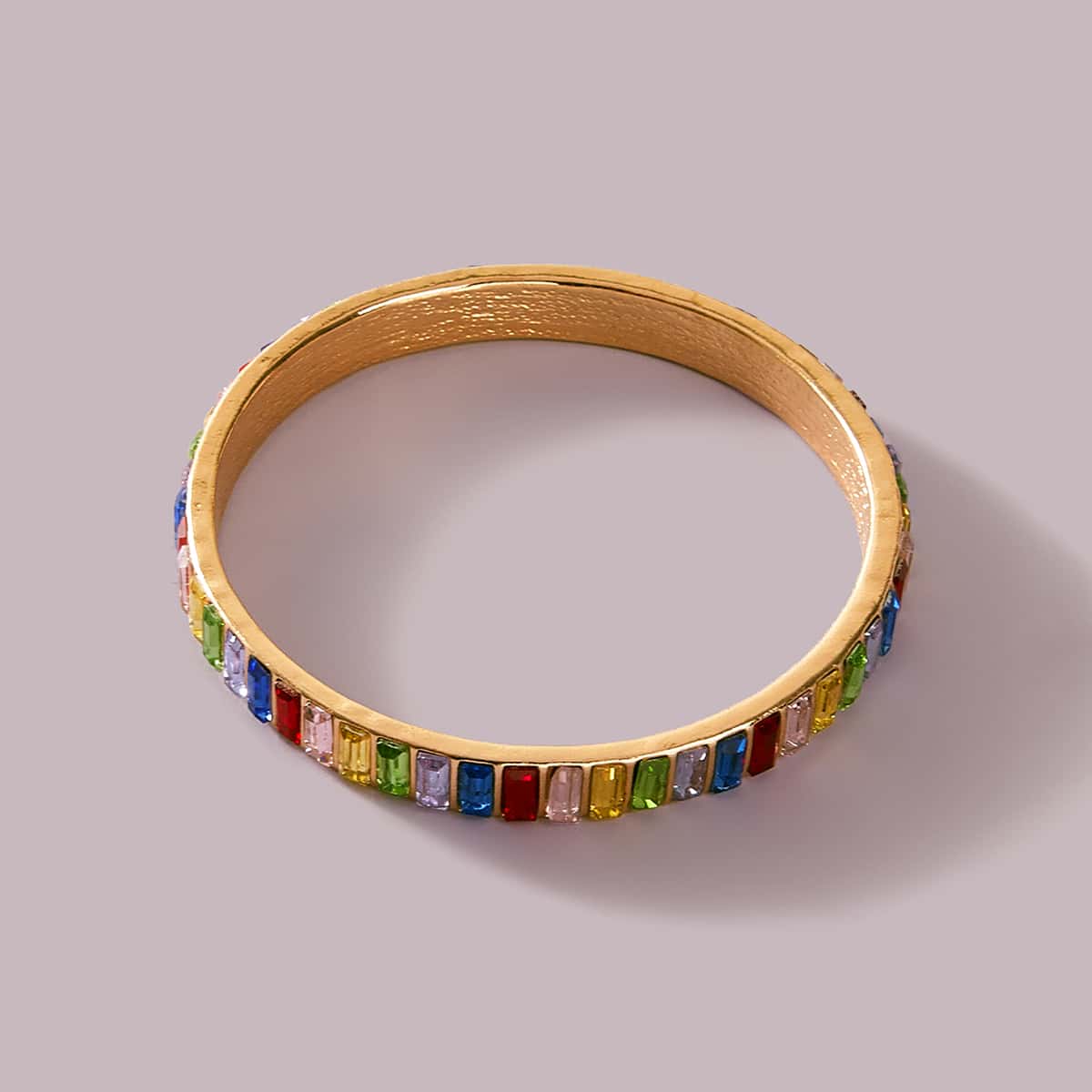 

Colorful Rhinestone Engraved Bracelet, Multicolor